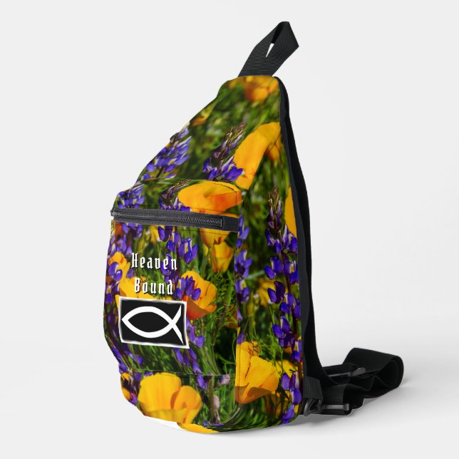 Poppies and Lupine Heaven Bound Sling Bag (Right Corner)