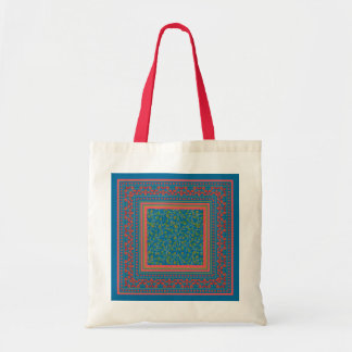 Poppies and Poppy Buds on Blue Tote Bag
