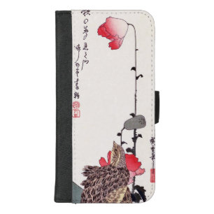 Poppies and Quails, Hiroshige, Ukiyo-e iPhone 8/7 Plus Wallet Case