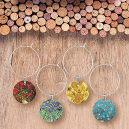 Poppies and Sunflowers Vincent van Gogh Wine Charm