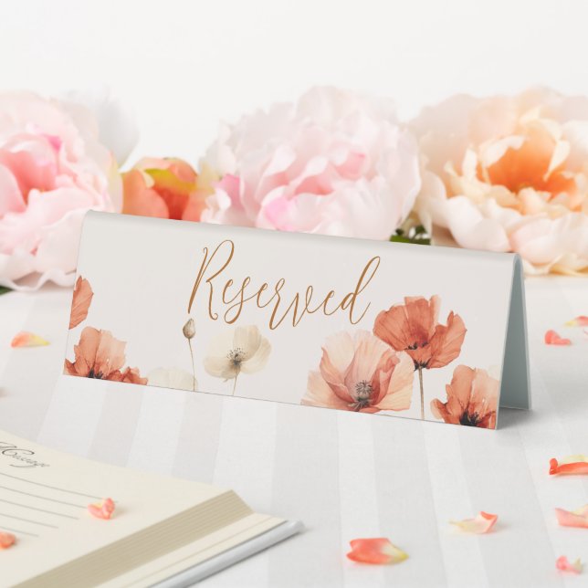 Poppies and Wildflowers Reserved Table Sign (In SItu (Wedding))
