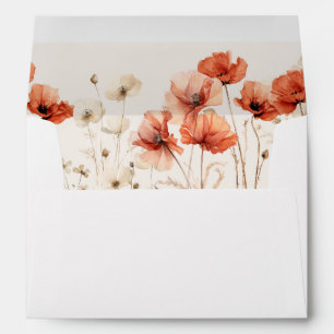 Poppies and Wildflowers Wedding Envelope