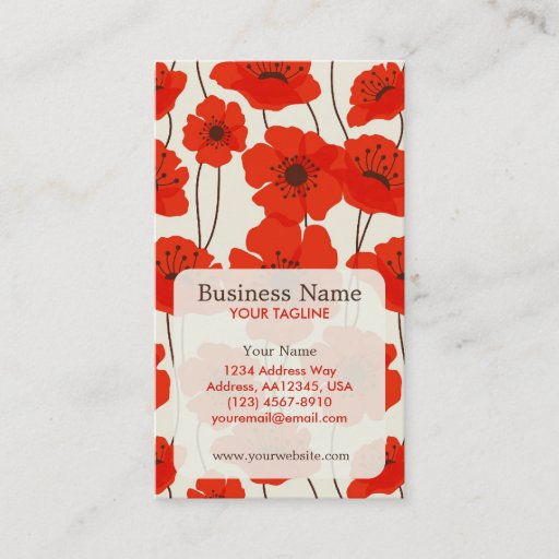 Customizable Poppies Appointment Business Card