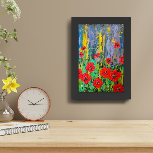 Poppies Art Print with Frame (Table Top)