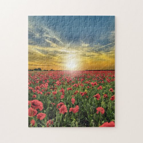 Poppies At Sunset Jigsaw Puzzle
