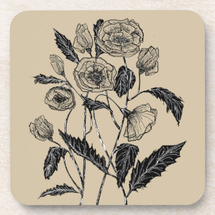 Poppies Beverage Coasters