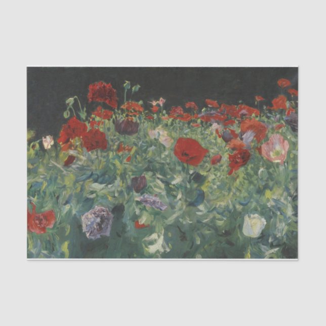 Poppies by John Singer Sargent Tissue Paper (Front)