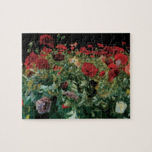 Poppies by John Singer Sargent Vintage Flowers Jigsaw Puzzle