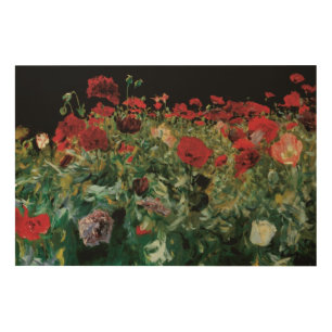 Poppies by John Singer Sargent, Vintage Flowers Wood Wall Decor
