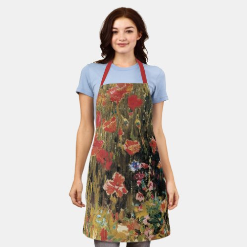 Poppies by Robert Vonnoh Vintage Impressionism Apron