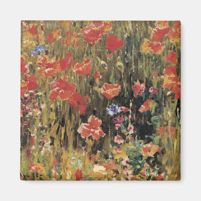 Poppies by Robert Vonnoh, Vintage Impressionism Magnet (Front)