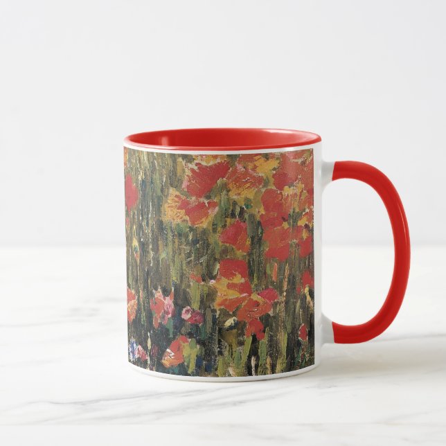 Poppies by Robert Vonnoh, Vintage Impressionism Mug (Right)
