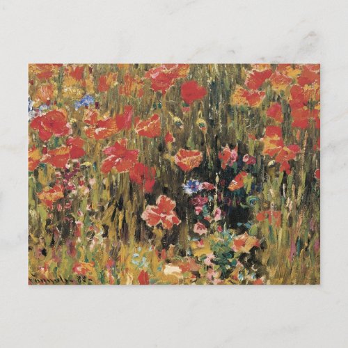 Poppies by Robert Vonnoh Vintage Impressionism Postcard