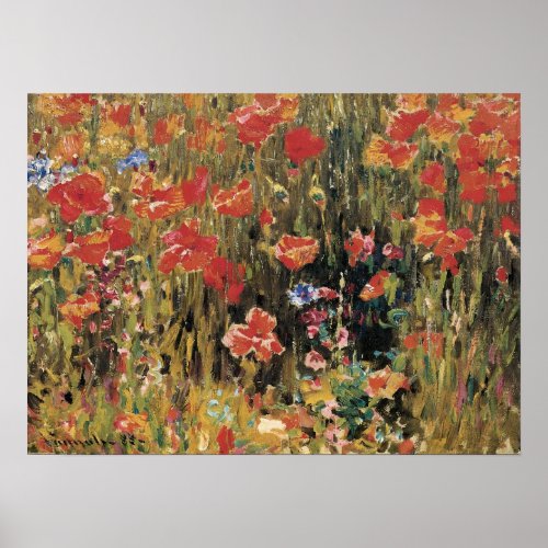 Poppies by Robert Vonnoh Vintage Impressionism Poster