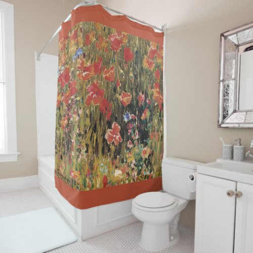 Poppies by Robert Vonnoh Vintage Impressionism Shower Curtain