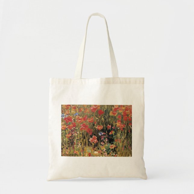 Poppies by Robert Vonnoh, Vintage Impressionism Tote Bag (Front)