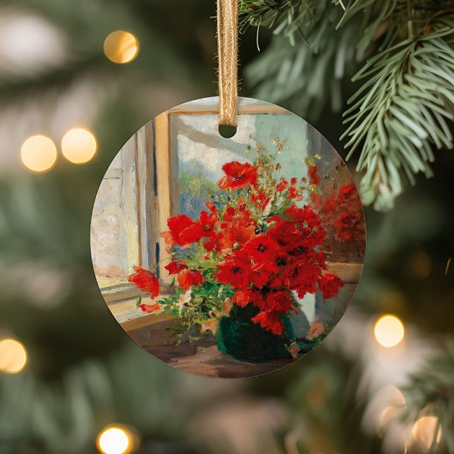 Poppies by the Window | Olga Wisinger-Florian Ceramic Ornament (Creator Uploaded)