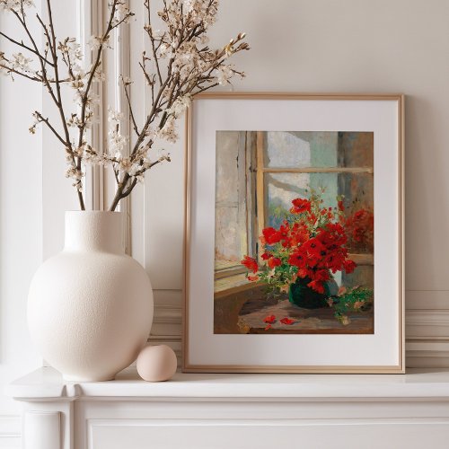 Poppies by the Window  Olga Wisinger_Florian Framed Art