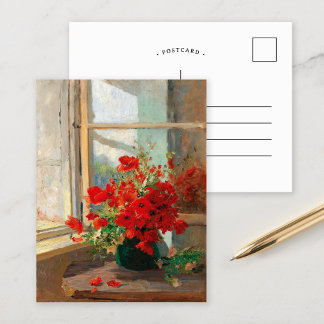 Poppies by the Window | Olga Wisinger-Florian Postcard