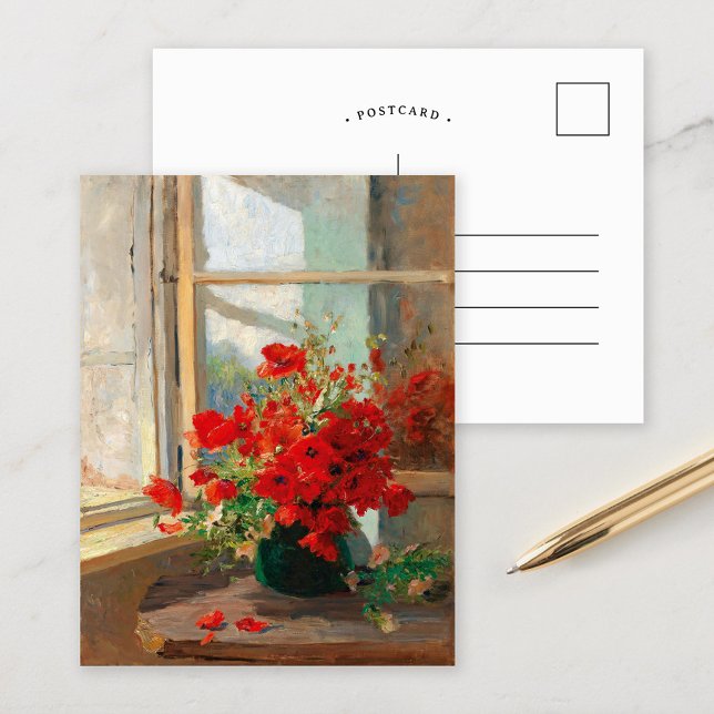 Poppies by the Window | Olga Wisinger-Florian Postcard (Creator Uploaded)