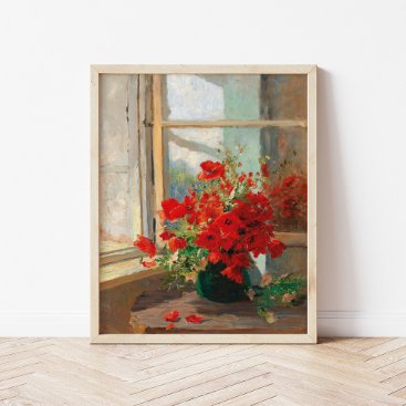 Poppies by the Window | Olga Wisinger-Florian Poster