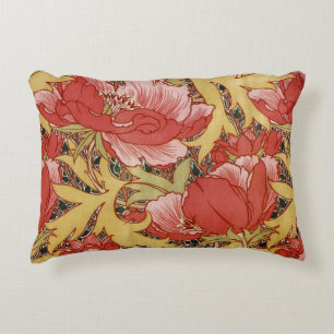Poppies by William Morris Decorative Pillow
