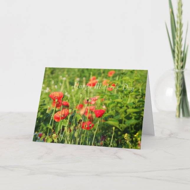 Poppies card, Happy Mother's Day Card (Front)