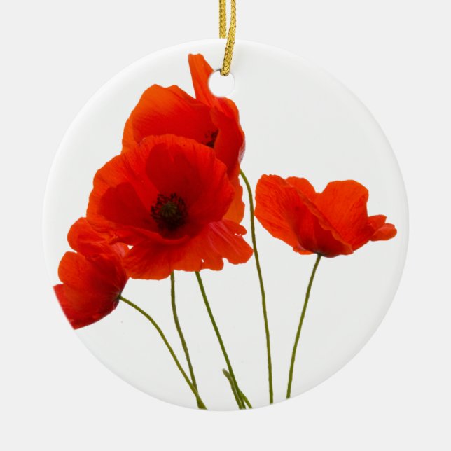 poppies ceramic ornament (Front)