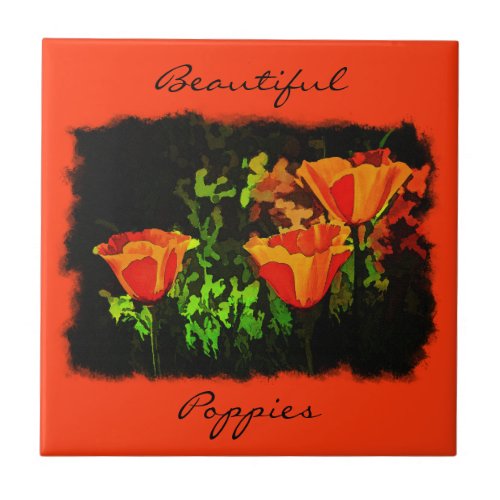 Poppies Ceramic Tile