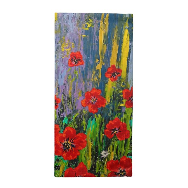 Poppies Cloth Napkin Set (Half Fold)