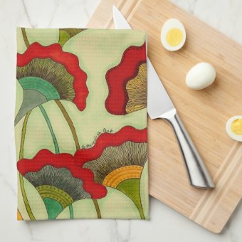 Poppies - Cotton Kitchen Towel | Zazzle