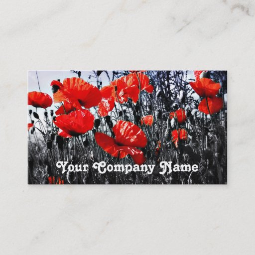 Customizable Poppies Custom Business Cards