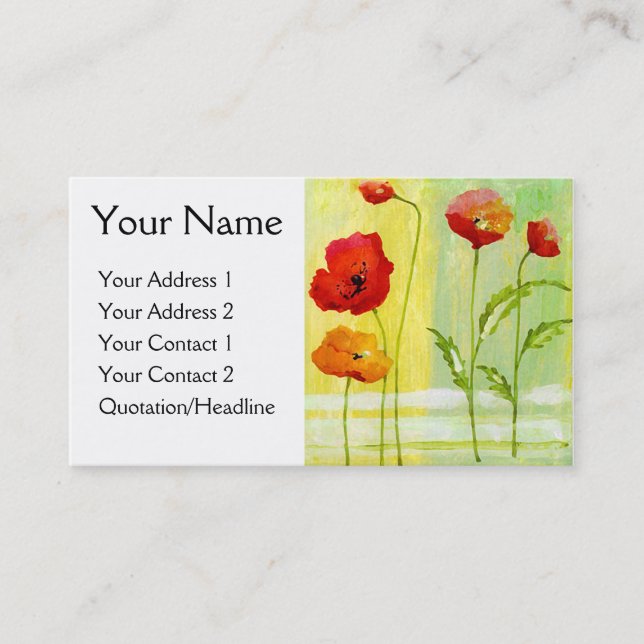 Poppies - Customized Business Card (Front)