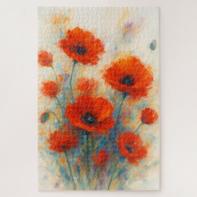 Poppies Dancing in the Breeze of Dreams Jigsaw Puzzle (Vertical)