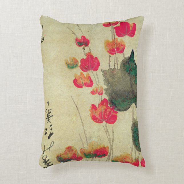 Poppies Decorative Pillow (Front(Vertical))