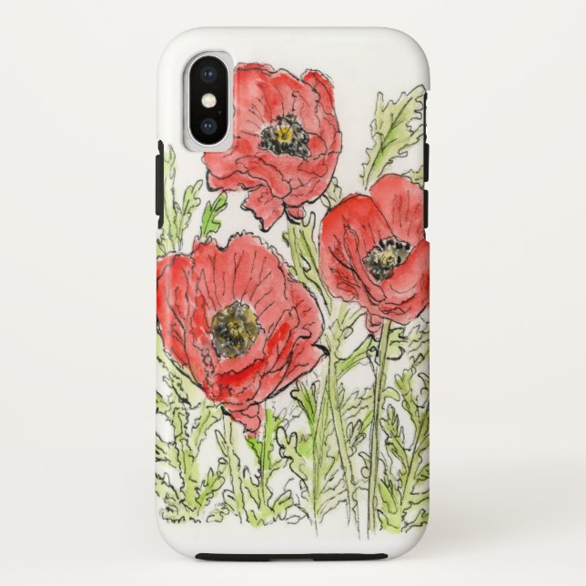 Poppies design on an iPhone Case (Back)
