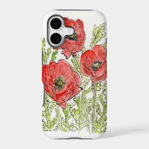 Poppies design on an iPhone Case