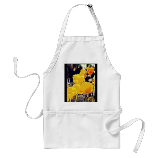 Poppies Digital Art Adult Apron (Front)