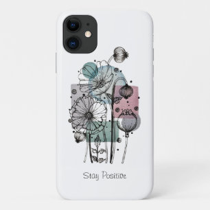 Poppies Doodle In Ink And Watercolor iPhone 11 Case