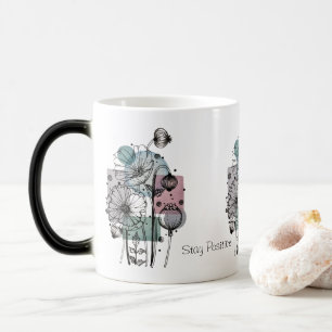 Poppies Doodle In Ink And Watercolor Coffee Mug