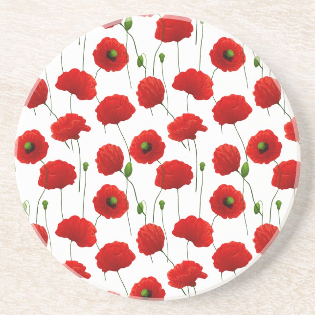 Poppies Drink Coaster (Front)
