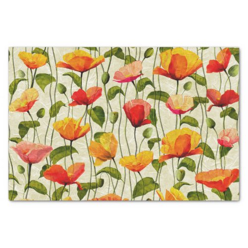 Poppies Everywhere Decoupage Tissue Paper