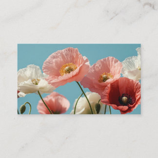 Poppies field against a blue soft sky	 enclosure card