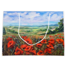 Poppies Field Landscape Oil Painting