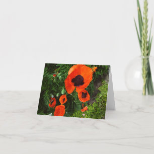 Poppies Floral Blank Greeting Card