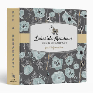 Poppies Floral Watercolor Bed And Breakfast Guest 3 Ring Binder
