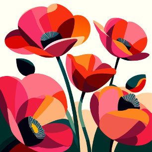 Poppies Flowers Beverage Cooler