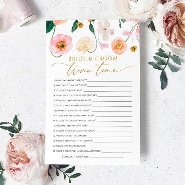 Poppies Flowers Trivia Game For Bride And Groom (Creator Uploaded)