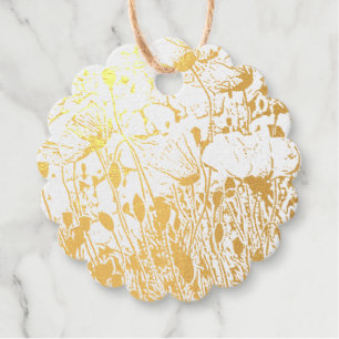 Poppies Foil Favor Tags