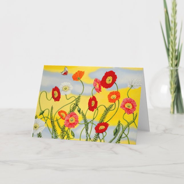 Poppies Greeting Card (Front)